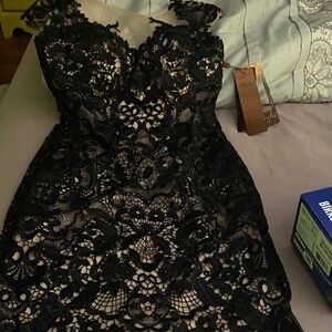 Elegant Black Lace Dress